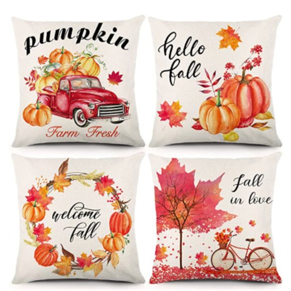 Holiday Nwt Set Of 4 Harvest Fall Autumn Throw Pillows Poshmark